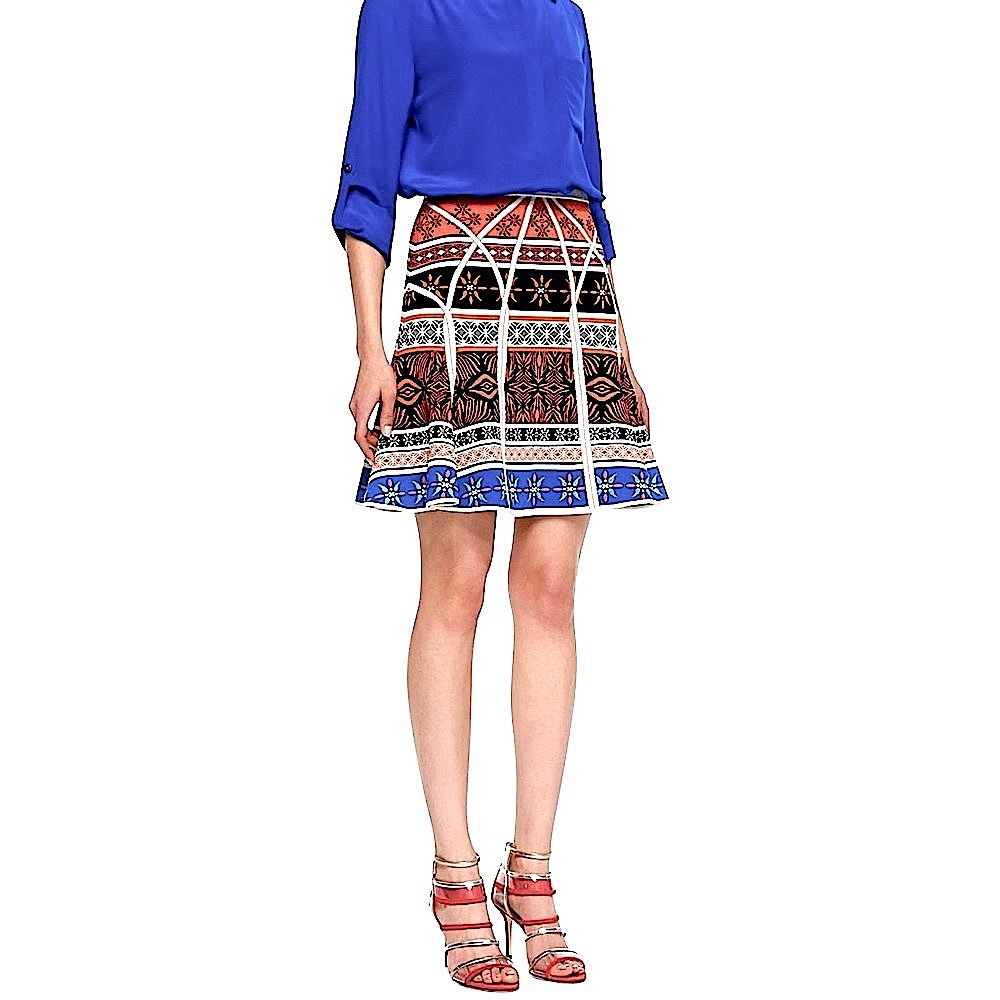 Samara Fit & Flare Brocade Skirt